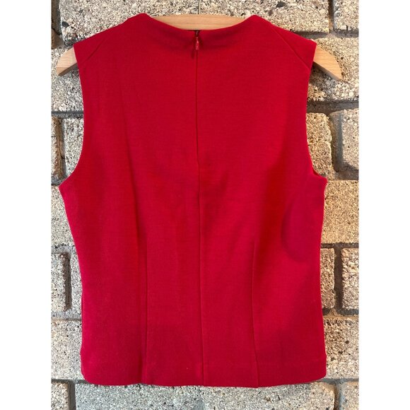 J. Crew Red Sleeveless Wool Top Size 10 - Picture 4 of 8